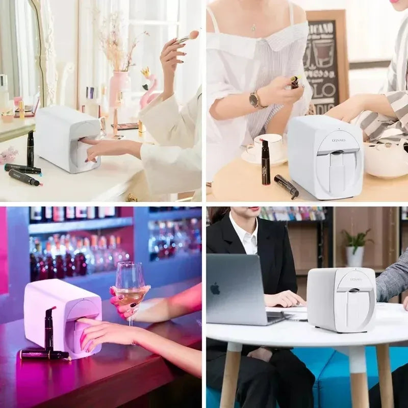 Smart Nail Printer Portable 3D Mobile Nail Painting Machine 2400 DPI Printing Resolution WiFi/DIY Support for Home Beauty Salon