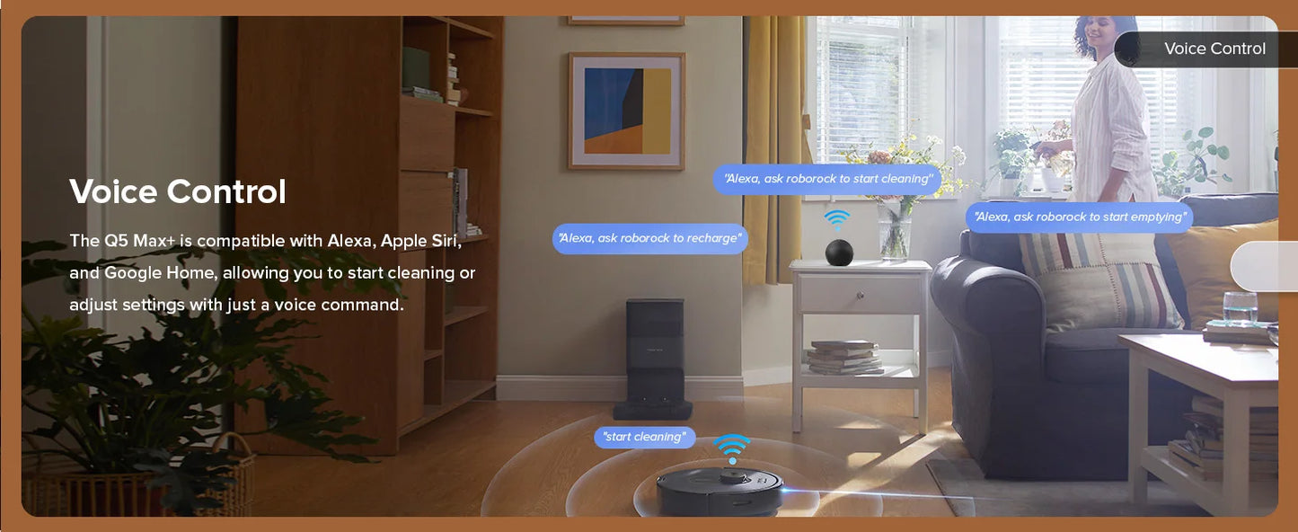 roborock Q5 Max+ Robot Vacuum with Self-Empty Dock, Upgraded from Q5+, 5500 Pa Suction, DuoRoller Brush