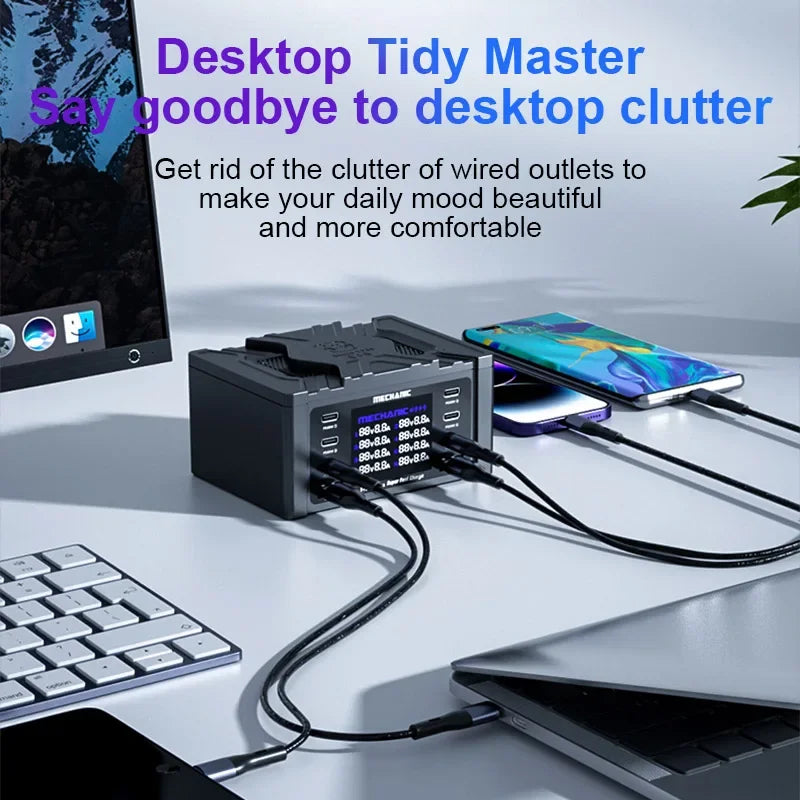 MECHANIC V-Power 8 Ultra 8 Max 15W Wireless Charging Tool with QC3.0 PD USB Charging Port Intelligent Super Quick Charger