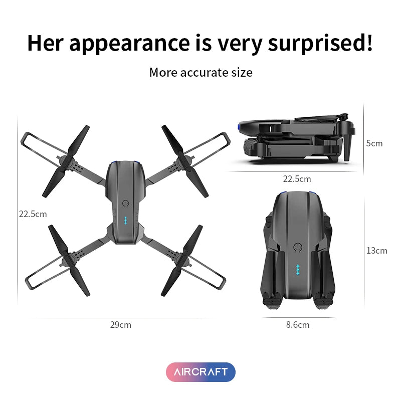 2024 New Drone With 4K Professional Camera High-Definition Dual Camera Lens Long Battery Life LED Night Flight Lights Toy Gift
