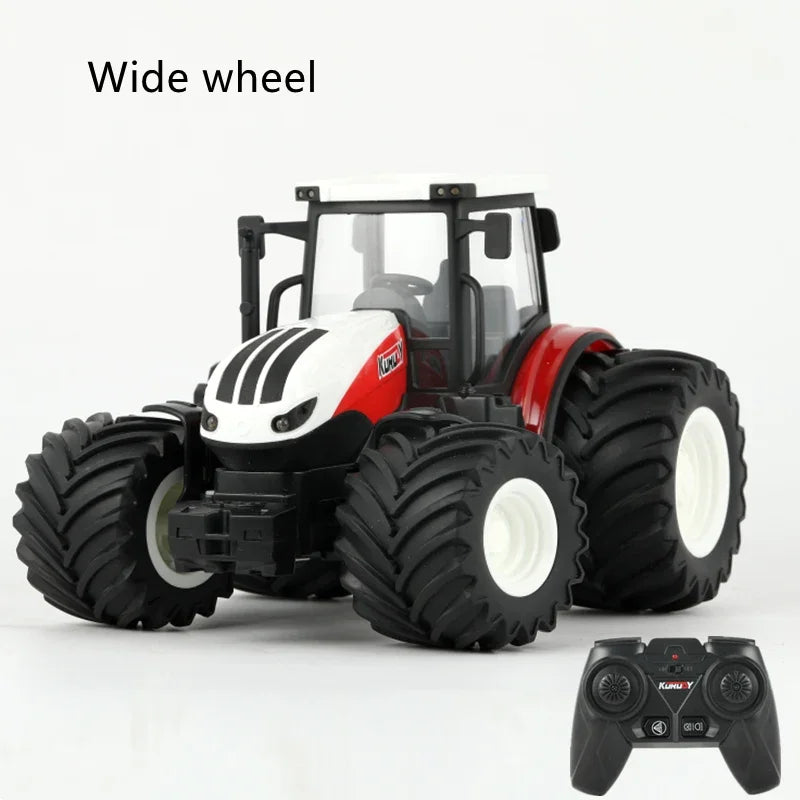 RC Farm Tractors Car 1/24 Radio Controlled Cars and Trucks 2.4G with Light Simulated Engineering Truck Model Toys for Children