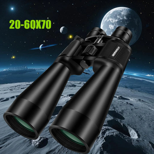 BORWOLF Large Objective lens 20-60X70 Binoculars FMC Optical High Power Hunting Birdwatching Telescope Fo rMoon Watching