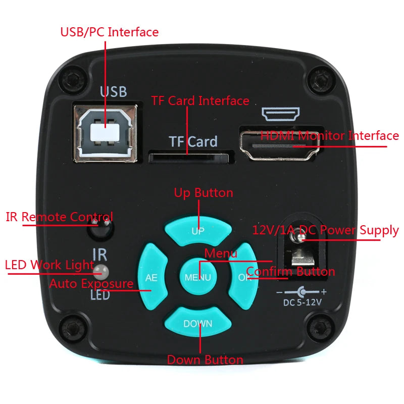 48MP 2K 4K HDMI USB Electronic Industrial Video Microscope C mount Camera For PCB Soldering Jewelry Trinocular Stereo Microscope