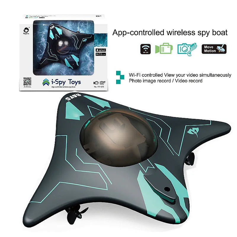 RC Boat Submarine with Camera Underwater 6CH Remote Control Wifi FPV Remote Control Boats Radio Control Toys for Boyts Kid Gifts