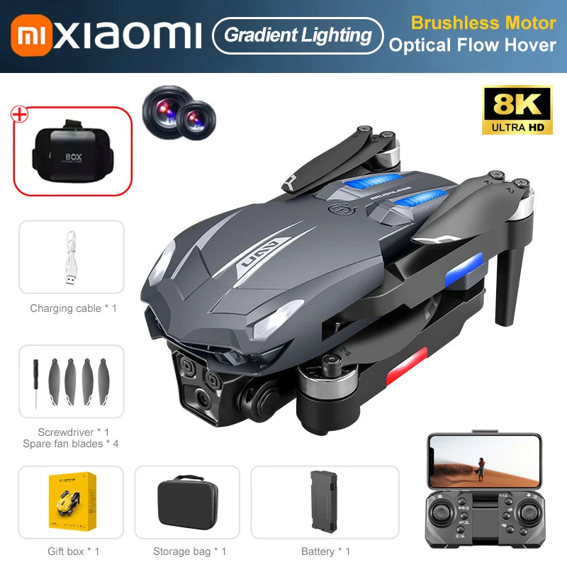 Xiaomi D11 Drone 8K Aerial HD Gradient Flowing Light Dual-Camera Omnidirectional Obstacle Avoidance Brushless Motor GPS UAV