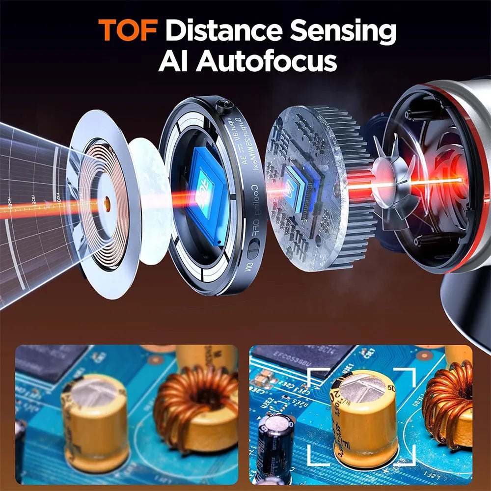 Elikliv EM4K-AF Flex 10.1'' Autofocus Digital Microscope 4K Soldering Microscopio for Electronics 2000X HDMI Microscope with Arm