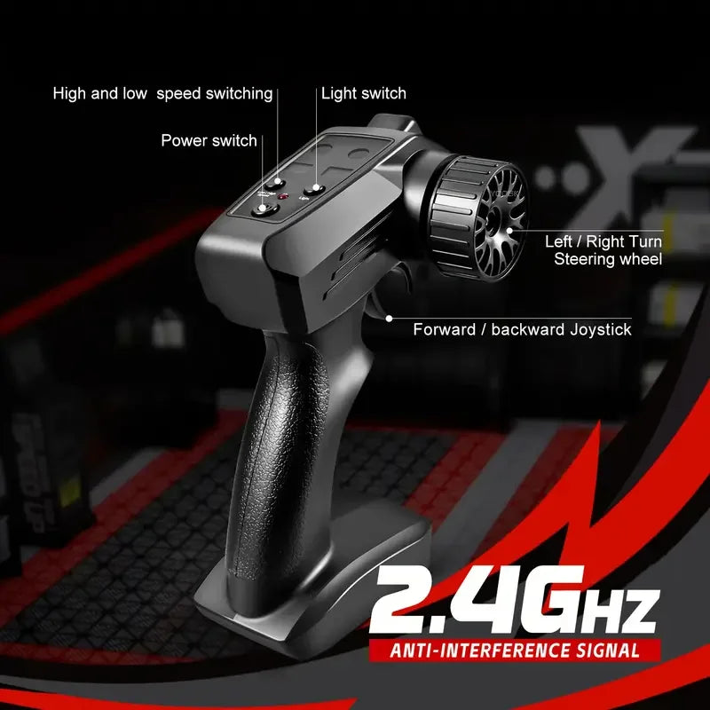 RC Cars 1/24 Remote Control Vehicle with LED Lights 2.4GHz 20KM/H 4WD High Speed RC Car Drifting Tires Racing Toy Gift Adult Kid