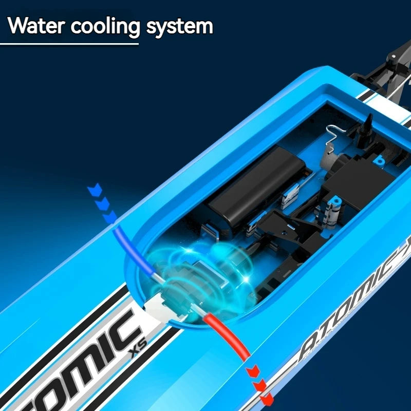 Orlans Remote Control Boat High-Speed 30km/H Dual Body Outdoor Water-Cooled Brushed Motor High-Speed Speedboat Waterproof Toy