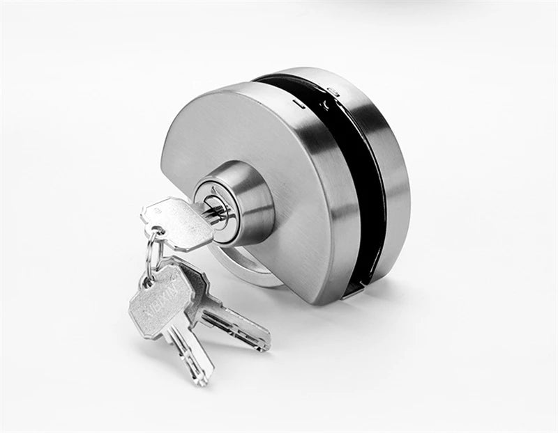 1 Set Double Open Sliding Door Lock Stainless Steel Glass Door Lock with Keys 8-12mm Safety Locks Office Glass Security Hardware