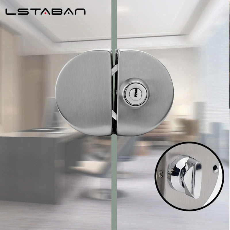 1 Set Double Open Sliding Door Lock Stainless Steel Glass Door Lock with Keys 8-12mm Safety Locks Office Glass Security Hardware