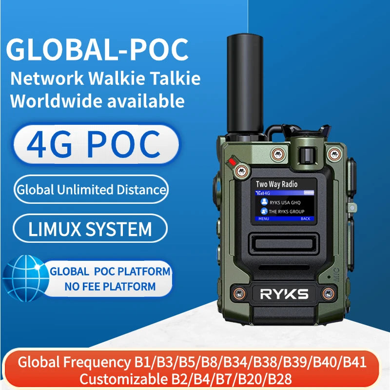 4G Walkie Talkie 5000Km 200 Channels Personalized Names Audio Playback Global Ptt Type C Charger Long Range Ham Two Way Radio