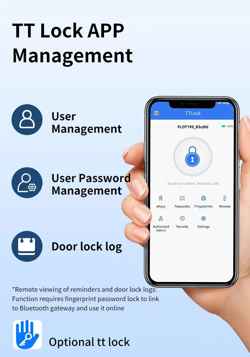 Tuya TTlock Smart Door Lock Fingerprint Door Lock Password Fingerprint IC Card Key APP Remote Unlock Eletronico Digital 도어락
