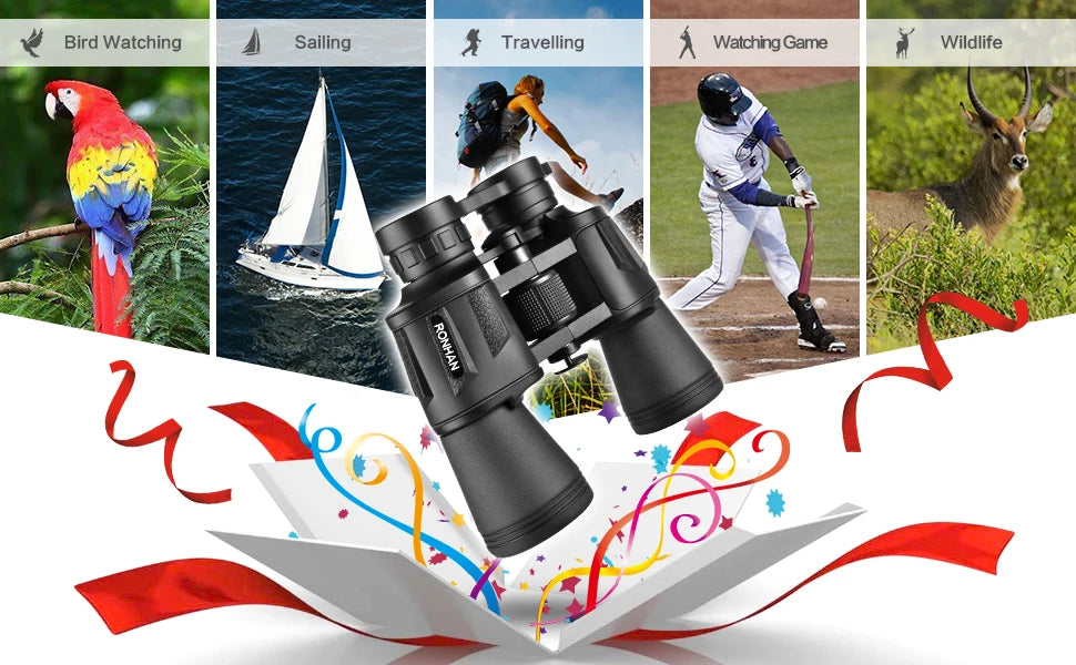 Binoculars 20x50 Multipurpose Telescope Long Rang Outdoors Portable IPX4 Waterproof Sports Recreation Camping Hiking Telescope