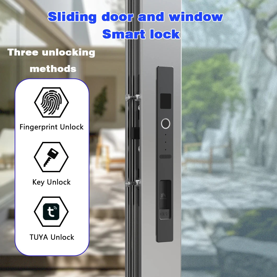 Sliding Door Smart Lock Biometric Fingerprint Lock Tuya Smart Home Bluetooth Remote Control