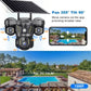 Solar Security Camera 4G Outdoor 3 Lens 3 Screen Color Night Vision 10X Zoom Cameras PIR Human Detect CCTV Security Protection