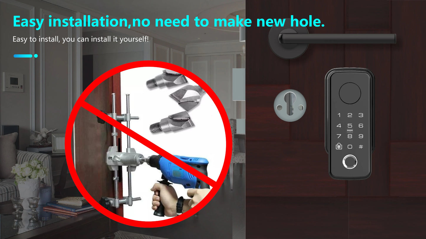 Easy Replacement Cylinder Smart Lock APP TTlock Bluetooth Fingerprint Password NFC Unlock Auto Lock/ Unlock With Battery Z-18