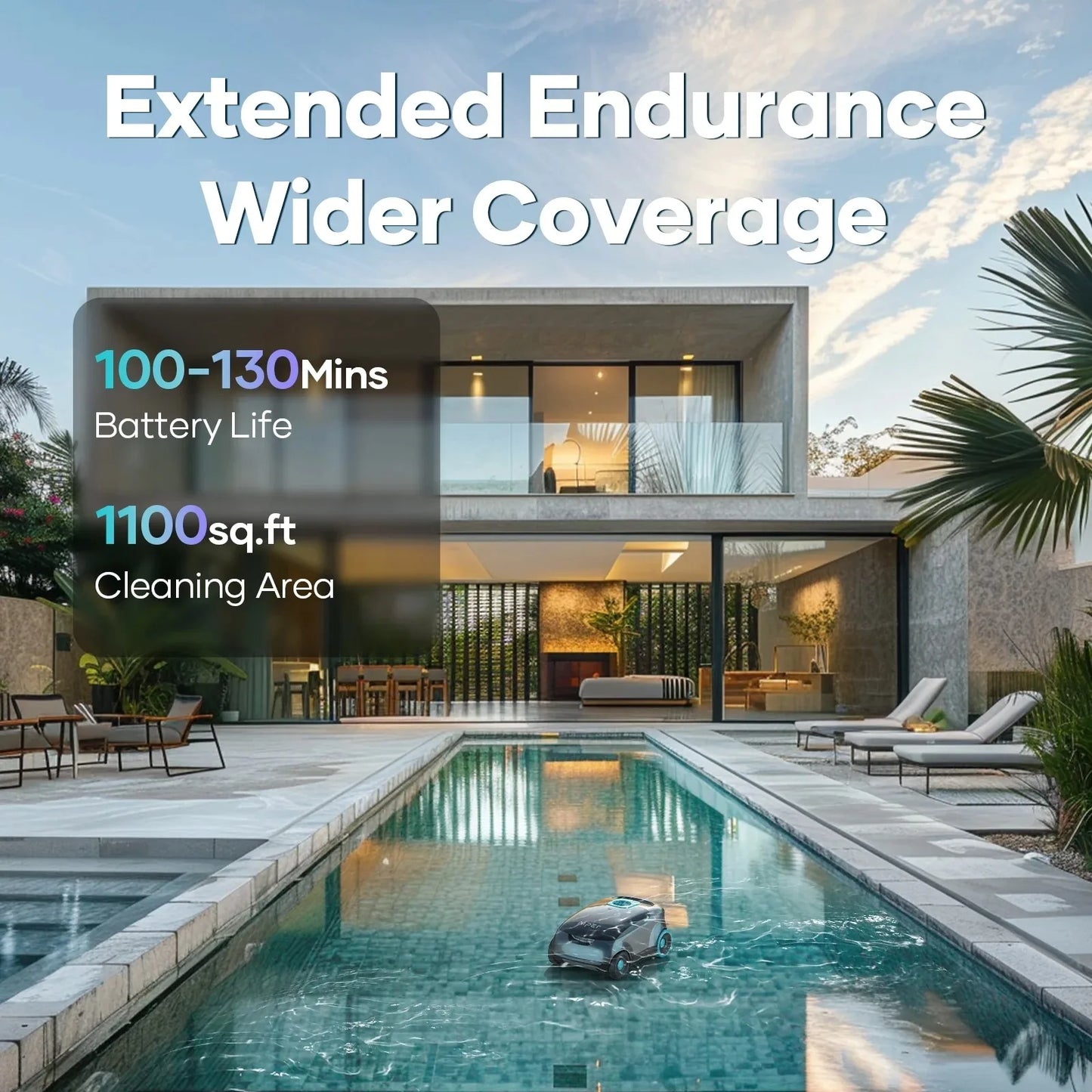 Pool CleanerAutomatic Pool Vacuum Cleaner Robotic Pool Cleaner For Above Ground Cordless Swimming Pools Cleaning