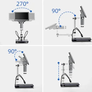 TOMLOV USB Digital Microscope 7 Inch Large Color LCD Screen Inspection DM201 SE 12MP 1-1200X Continuous Amplification Magnifier