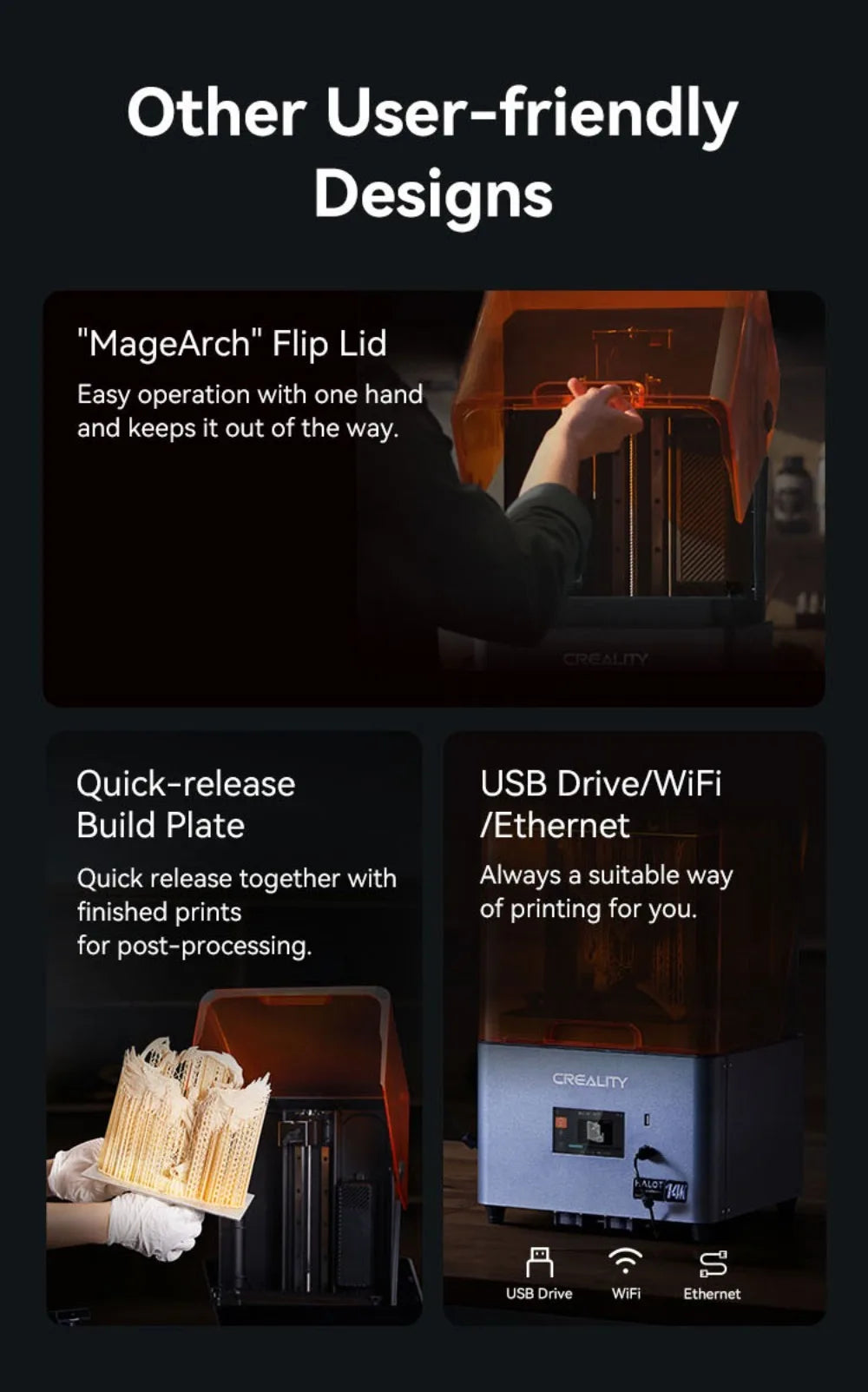 CREALITY Original HALOT-MAGE S Resin 3D Printer 14K 13320*5120px Mono LCD 10.1" Printing 150mm/H Hyper-Speed 4.3" Touch Screen