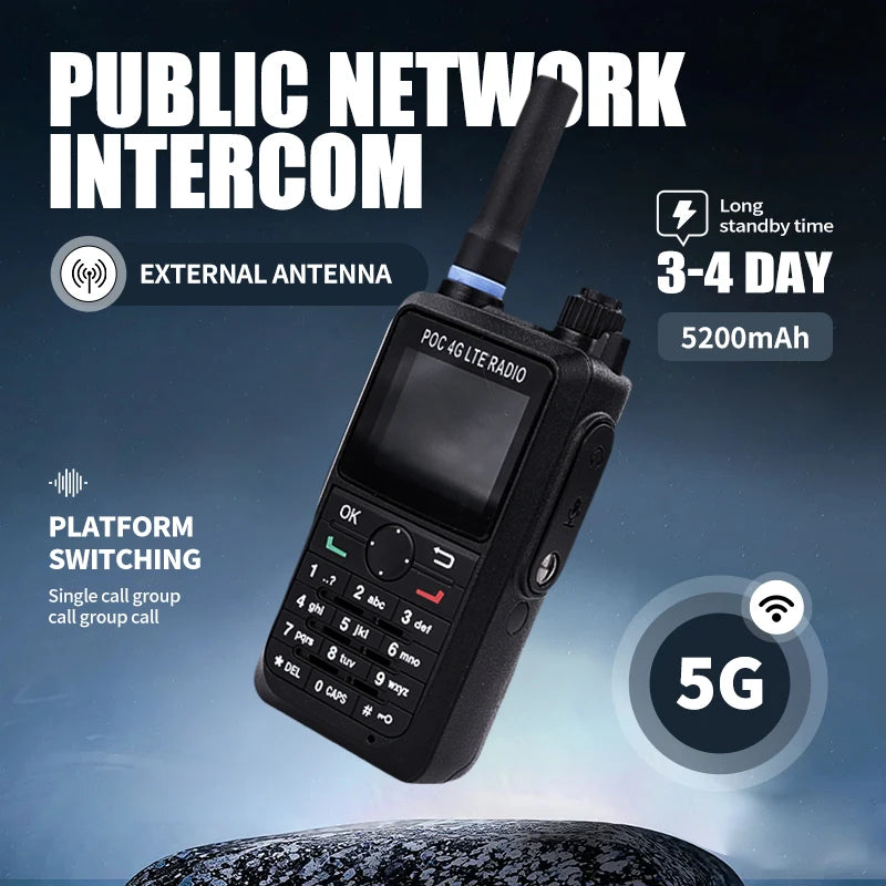 Portable Handheld Walkie Talkie Wifi Two-Way Radio Unlimited Distance Suitable Logistics Hotels Ports Large Capacity Battery