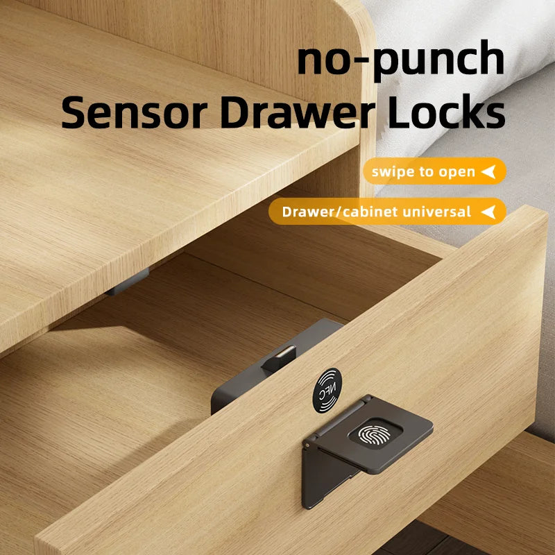 Smart Wood Door Lock Invisible Electronic Lock RFID Card NFC Unlock Keyless Mailbox Cabinet Locker Furniture Drawer Smart Locks