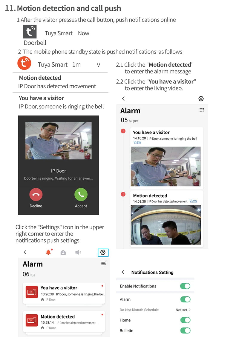 7 Inch Tuya Video Doorbell WiFi Outdoor Door Bell Waterproof IP65 Intercom Smart Home  Door Phone Camera