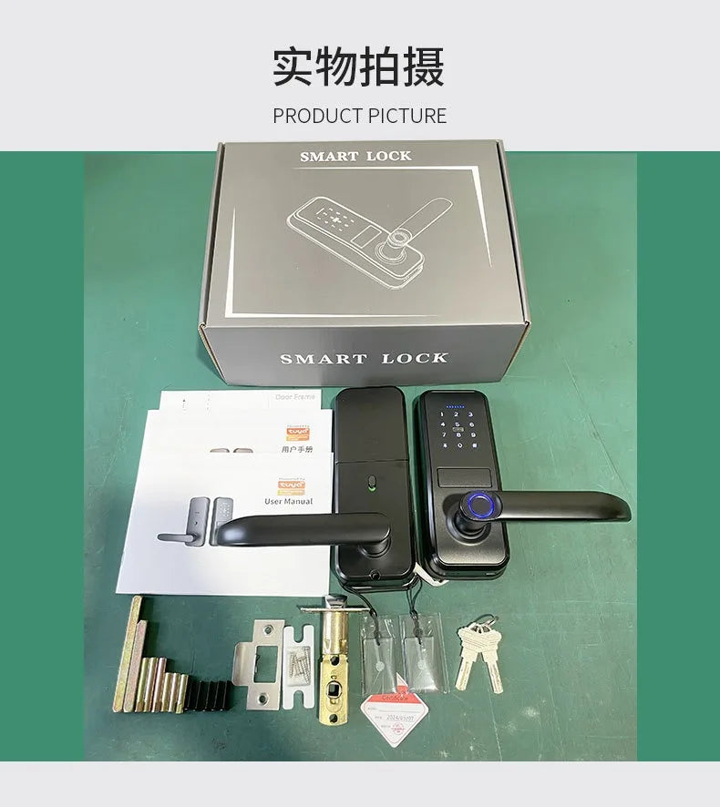 Tuya TTlock Smart Door Lock Fingerprint Door Lock Password Fingerprint IC Card Key APP Remote Unlock Eletronico Digital 도어락