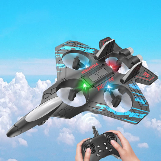 2.4G Remote Control Fighter 4-axis Gyro RC Airplane 360° Flip JetToy Hovering Helicopter with LED Colorful Lights Aircraft Model