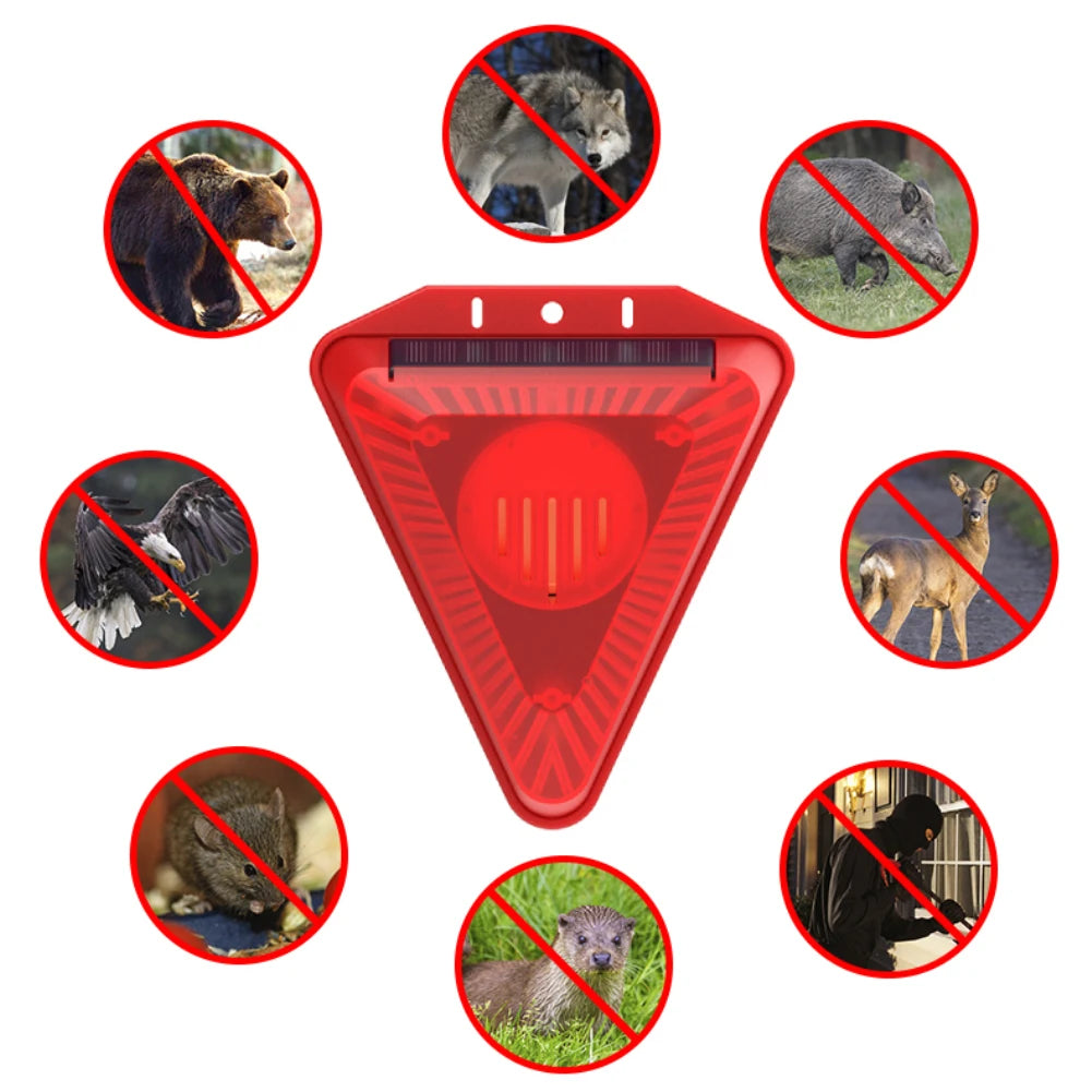 Solar Alarm Lamp Siren Wireless Motion Sensor Outdoor Waterproof 129dB Alarm Light Drive Away Wolf Wild Alarm System Detector