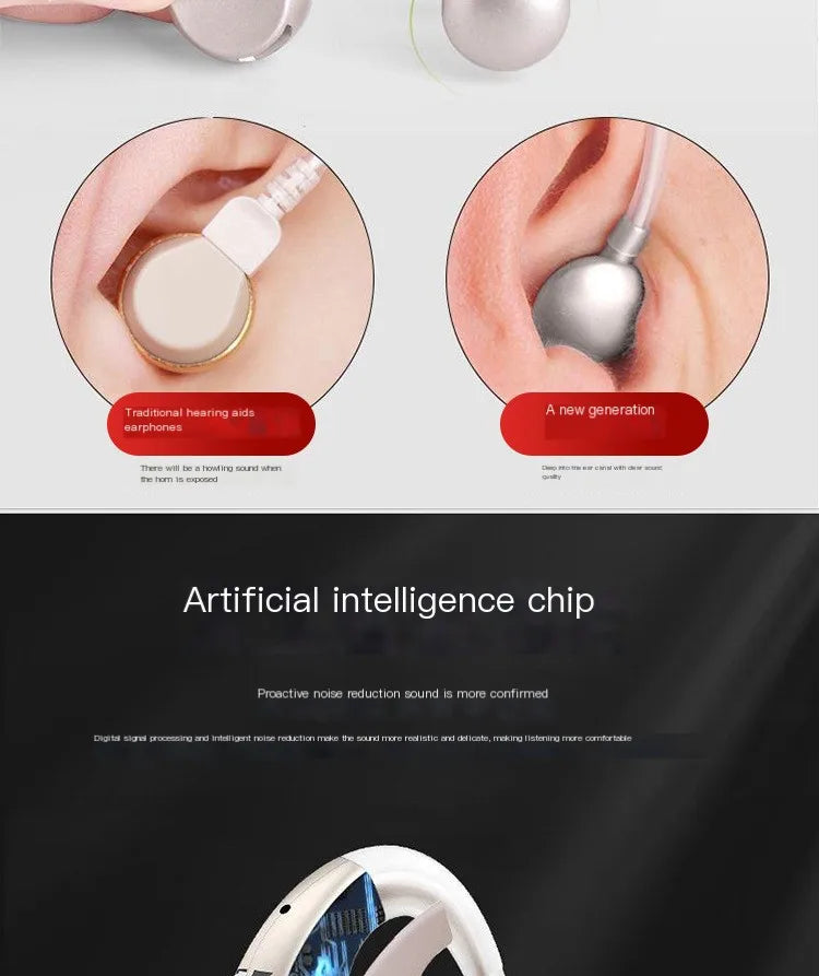 Hearing Aid Earphones Ear Hook Charging Comfort Assisted Listening Headset Dual Sound Sound Amplifier For Elderly People