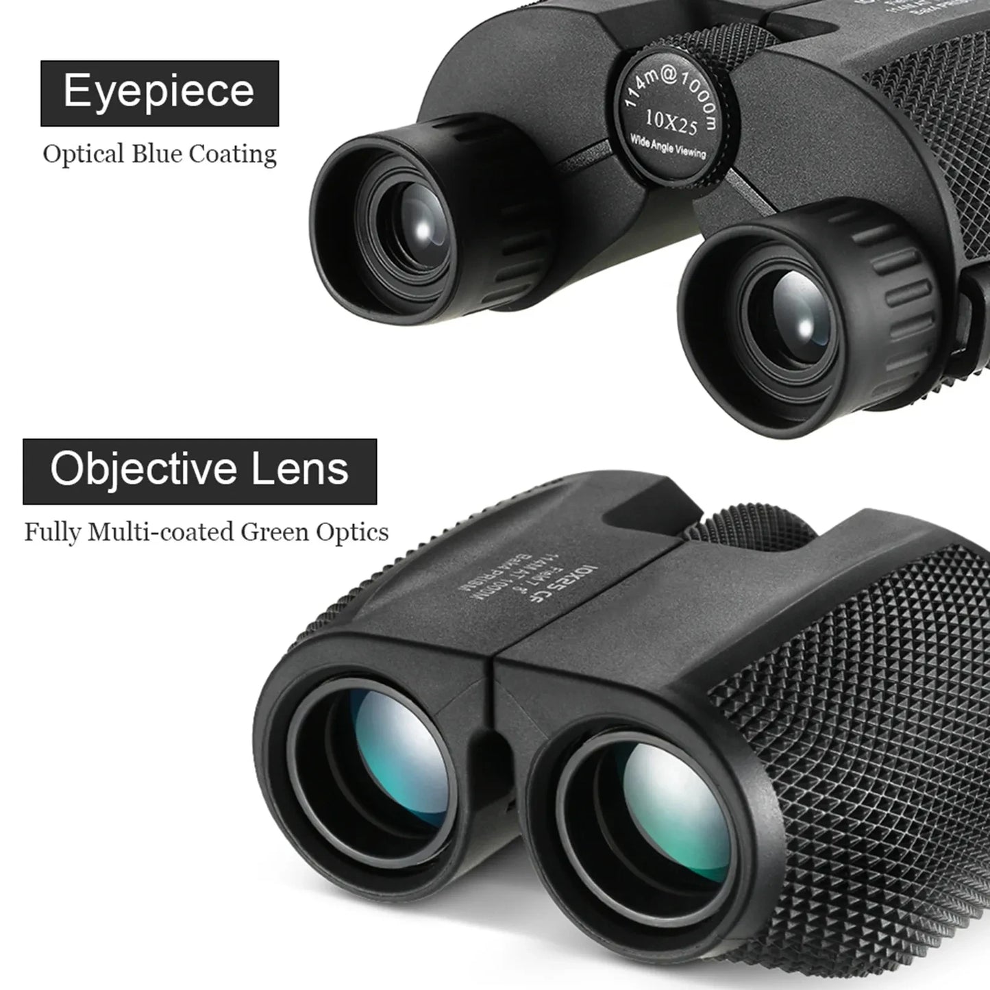 Binoculars 10X25 HD Mini Portable Telescope BAK4 FMC Coated Telescope Outdoor Bird Watching Hunting Travel Camping Ball Game