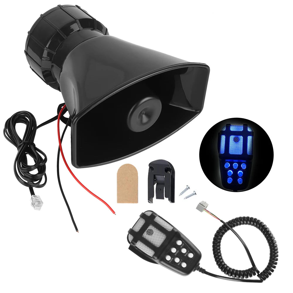 Speakers Loud Car Horn Car Warning Alarm 12V 20W Police Siren Air Horn Megaphone Tone 7-Sound