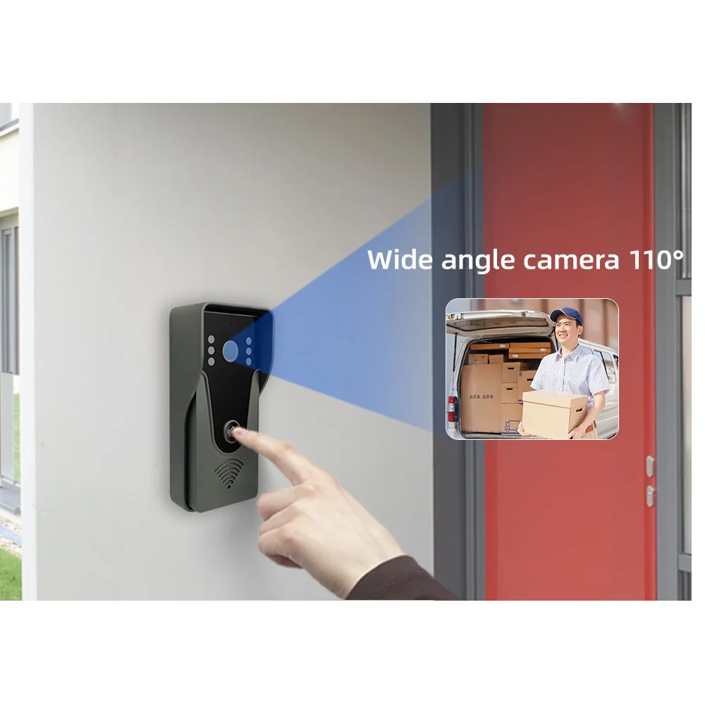 Hayway 4-Wired Video Door Phone Call Panel 1080P Outdoor Door Bell IP65 Waterproof 110° Wide View Angle Lens IR Night Vision