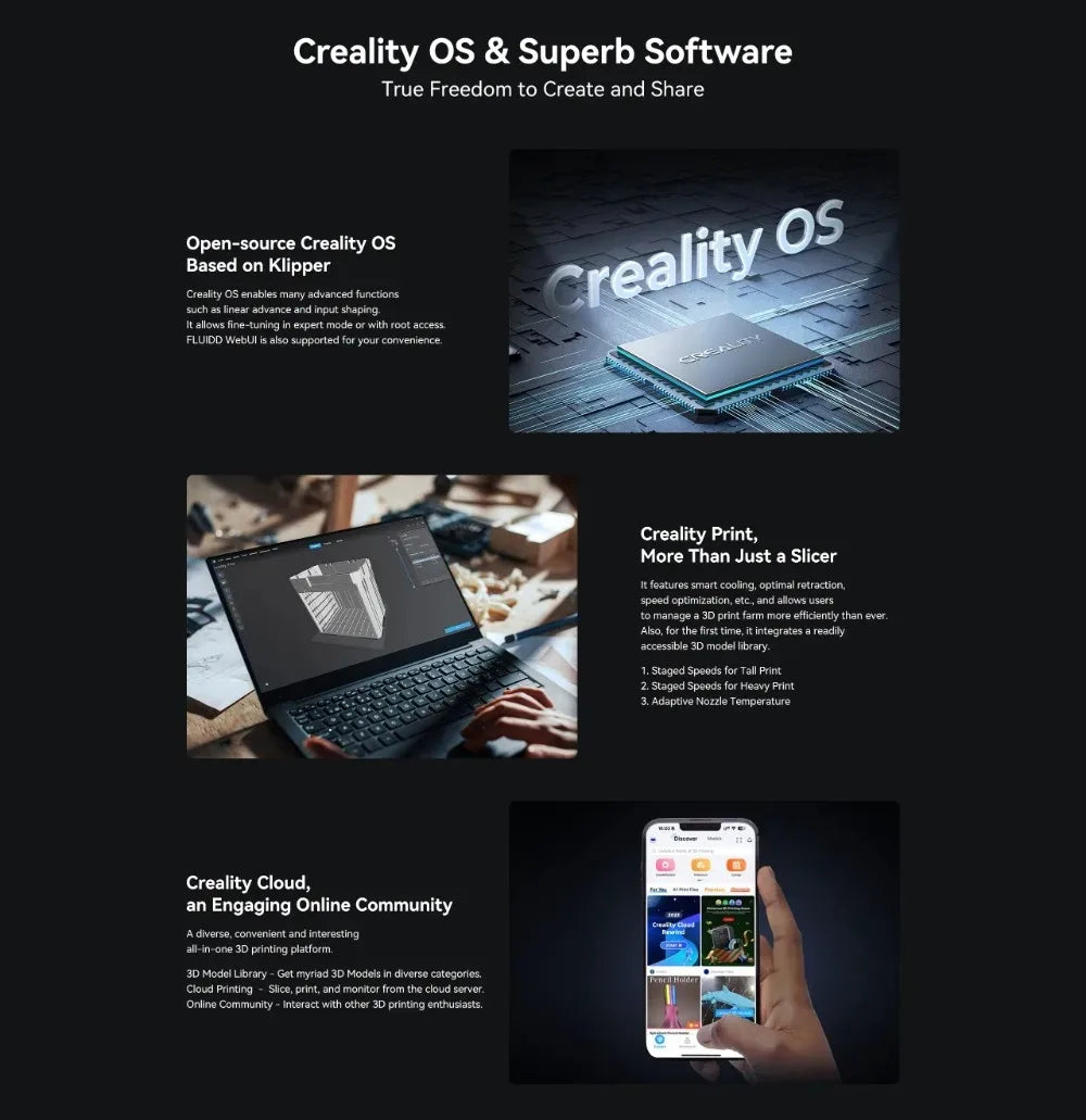 Creality Ender-3 V3 Plus 3D Printer 300x300x330mm Print Size 600mm/s Direct Extruder Stable Y-axis Dual Motors&Support Rods