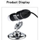 1600X 1000X USB Microscope Handheld Portable Digital Microscope USB Interface Electron Microscopes with 8 LEDs with Bracket