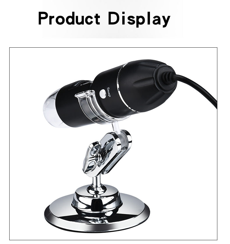 1600X 1000X USB Microscope Handheld Portable Digital Microscope USB Interface Electron Microscopes with 8 LEDs with Bracket