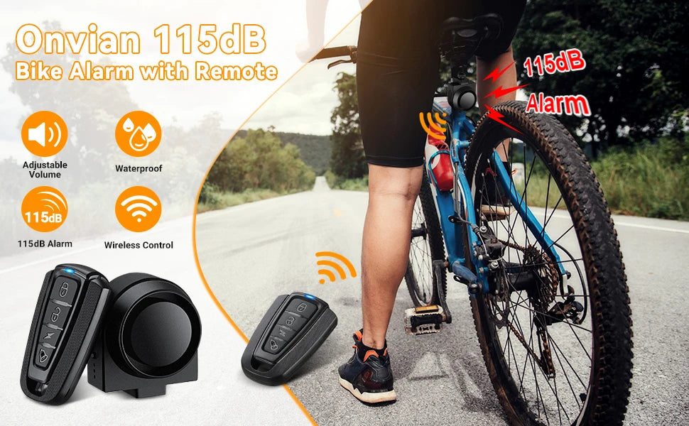 Bicycle Motorcycle Alarm Sensitive Vibration Sensor Anti-theft Alarm Wireless USB Charging Security Protection