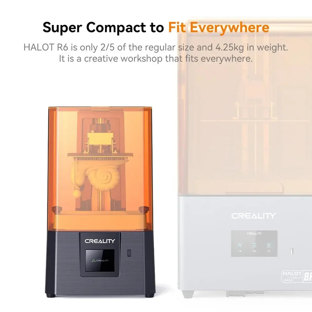 Creality HALOT R6 2K Resin 3D Printer Compact & Easy for Newbies 60mm/h Printing Speed 130*82*160mm Build Volume LCD Printer