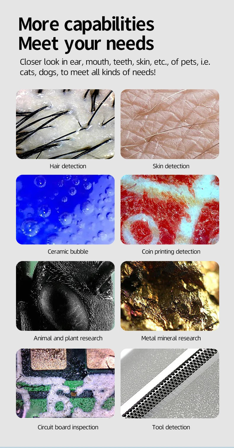 Handheld Digital Microscope Camera 1080P HD USB 8.5mm Inspection Camera 10x-200x Magnification Microscopes With 8 LED For USB C