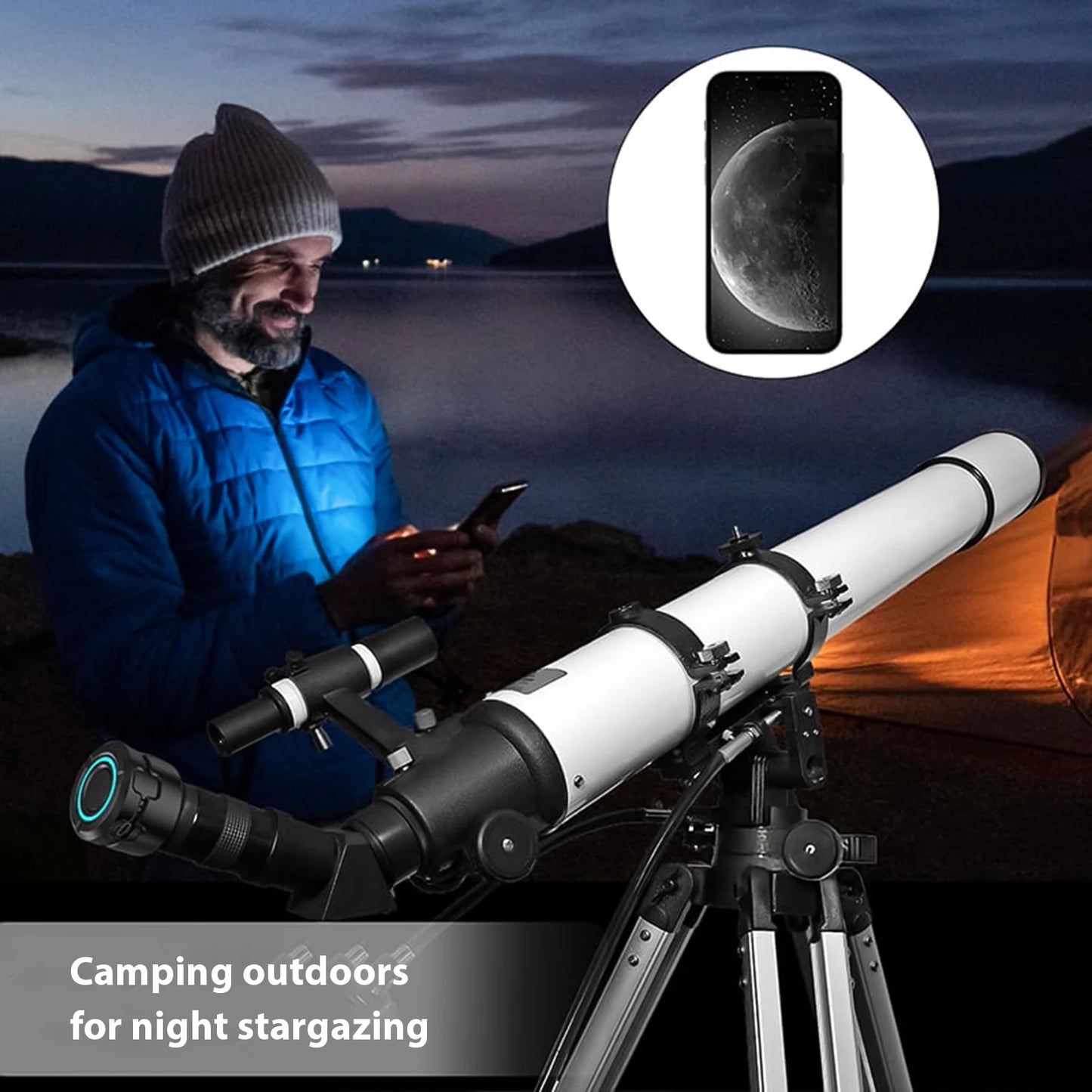 Wireless WiFi Digital Eyepiece for Telescope Camera 4K Video Recording Photo Taking Electronic Eyepiece for 1.25 in Telescope