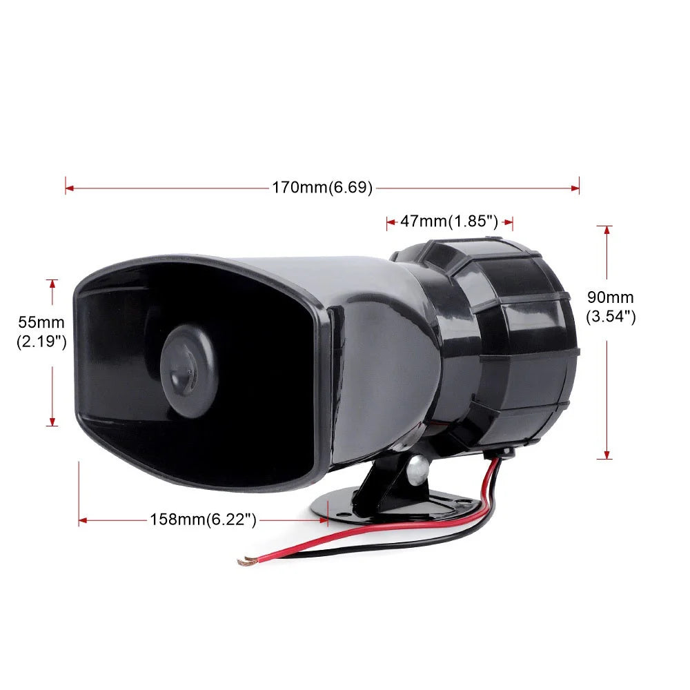 7 Sound 12V 100W 125Db Alarm Horn Car Electronic Warning Siren Motorcycle Alarm Firemen Ambulance Loudspeaker with Mic for Car