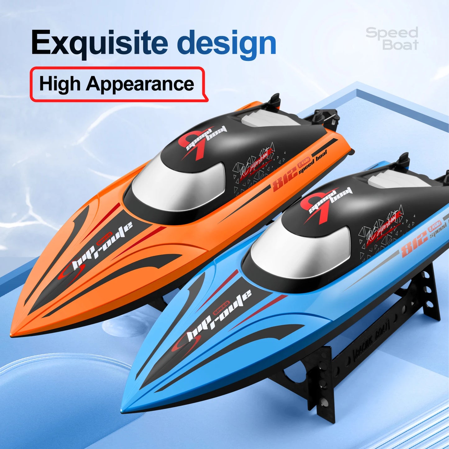 812 RC Boat 2.4Ghz 35km/h High-Speed Remote Control Racing Speedboat Water Speed Ship Endurance 25 Minutes Children Model Toy