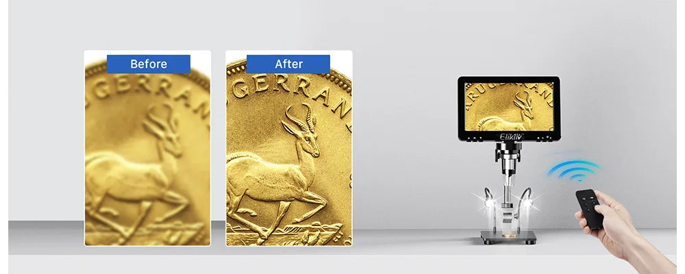 Elikliv EDM9 7 Inch 1080P LCD Digital Microscope 50X-1200X Soldering Electronics Microscopes With LED Lights Support PC Computer