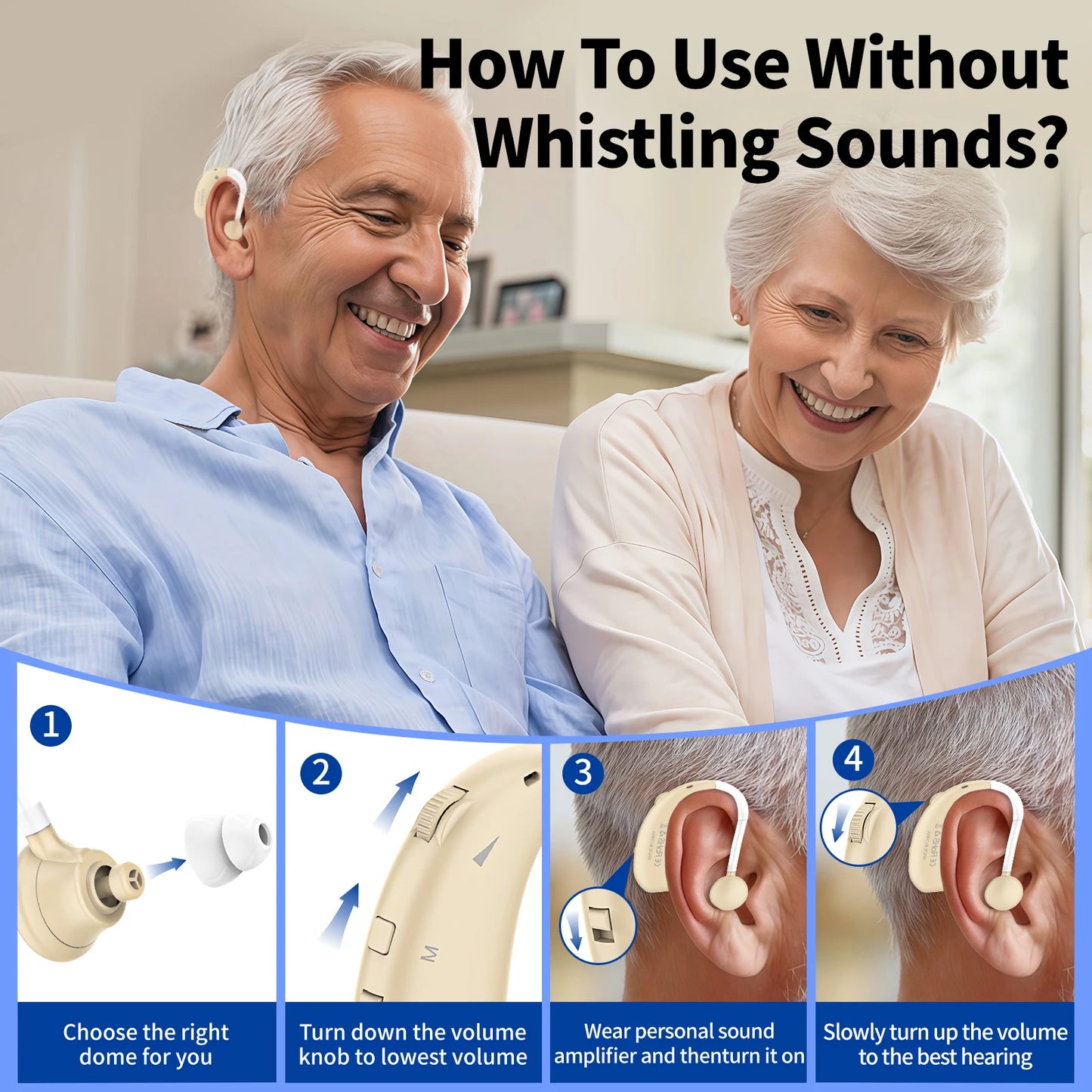 Auxiliary listening headphones with over the ear noise reduction function