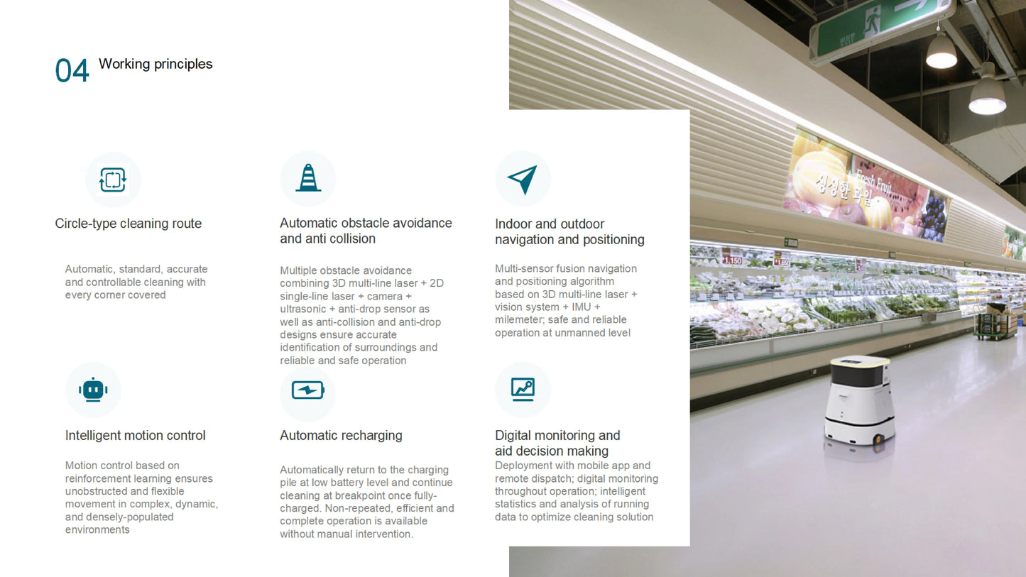 2024 Intelligent Robotic Floor Sweeper Vacuum Cleaner Washer Industrial Cleaning Robot Vacuum Cleaner Commercial