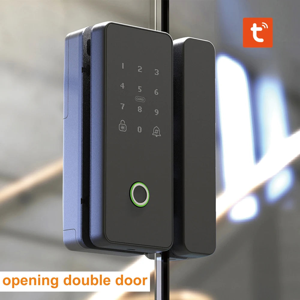 TYSH Fingerprint Smart Door Lock Digital Electronic Lock Glass Door Lock Front Door Wifi Smart Lock Door Tuya Smart Home