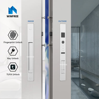 Sliding Door Smart Lock Biometric Fingerprint Lock Tuya Smart Home Bluetooth Remote Control