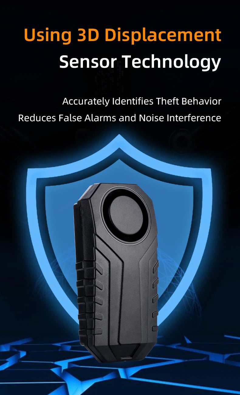 Anti-theft Alarm for Motorbike/Bicycle 113db High Volume Vibration Wireless Remote Control Electric Bell Sound Find A Vehicle