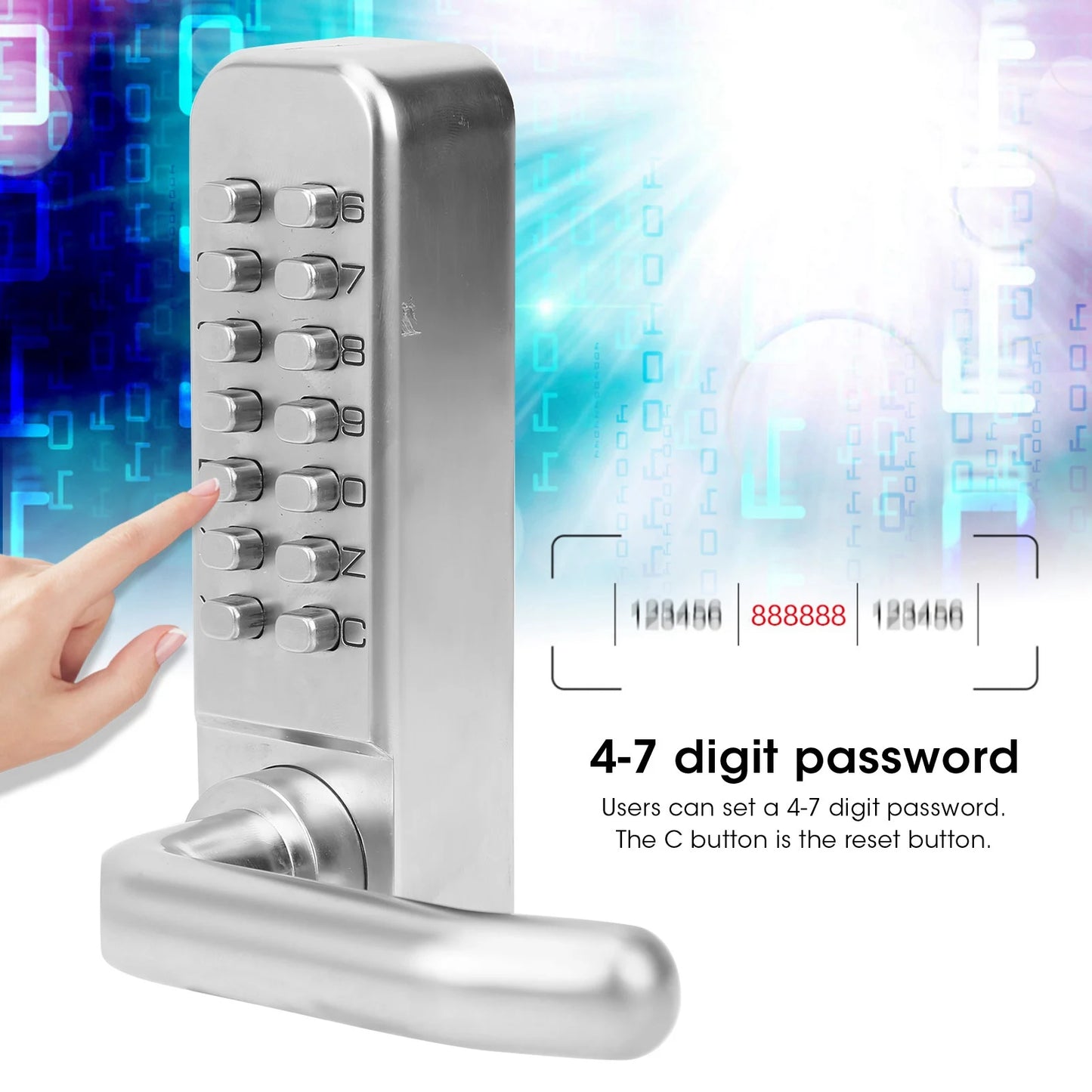 High Security Smart Power Mechanical Door Lock Digital Password Entry Non‑Power Anti‑Theft Safety Home Apartment Safety Access