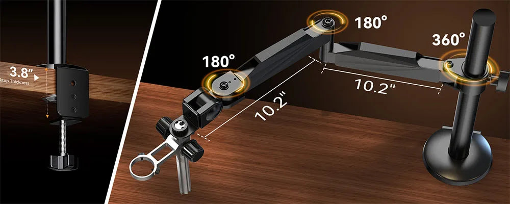 Elikliv EM4K-AF Flex 10.1'' Autofocus Digital Microscope 4K Soldering Microscopio for Electronics 2000X HDMI Microscope with Arm